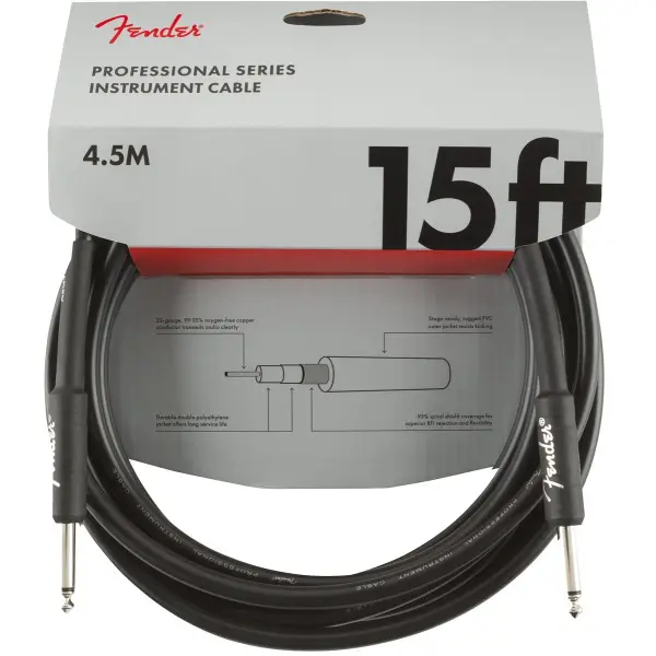 Fender Professional Series 15ft Straight/Straight Jack Instrument Cable