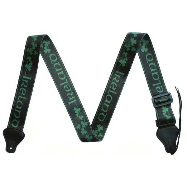 Ireland Shamrock Guitar Strap w/Leather Ends