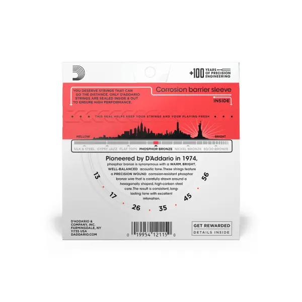 D'addario EJ17 Phosphor Bronze (.13-.56) Acoustic Medium - Image 3