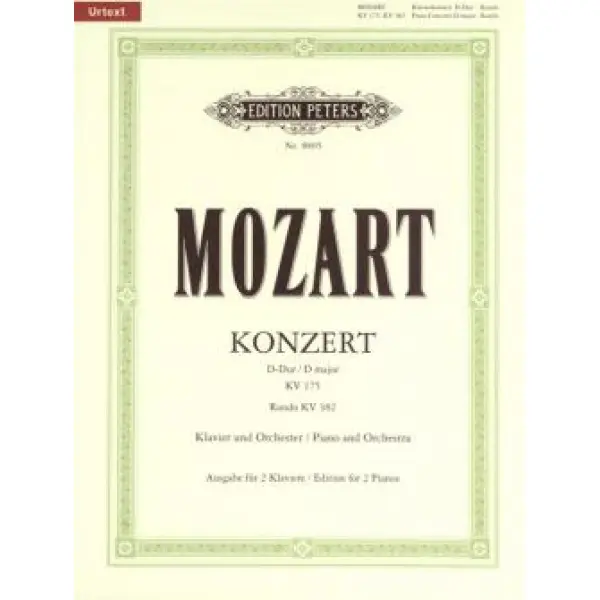 Mozart Concerto in D major KV 175 + Rondo KV 382 for Piano and Orchestra, CD Edition.