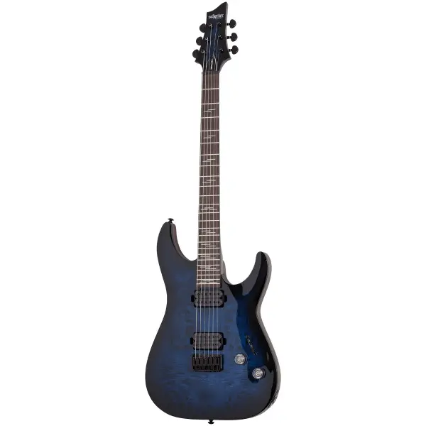 Schecter Omen Elite 6 - See Through Blue Burst - Image 7