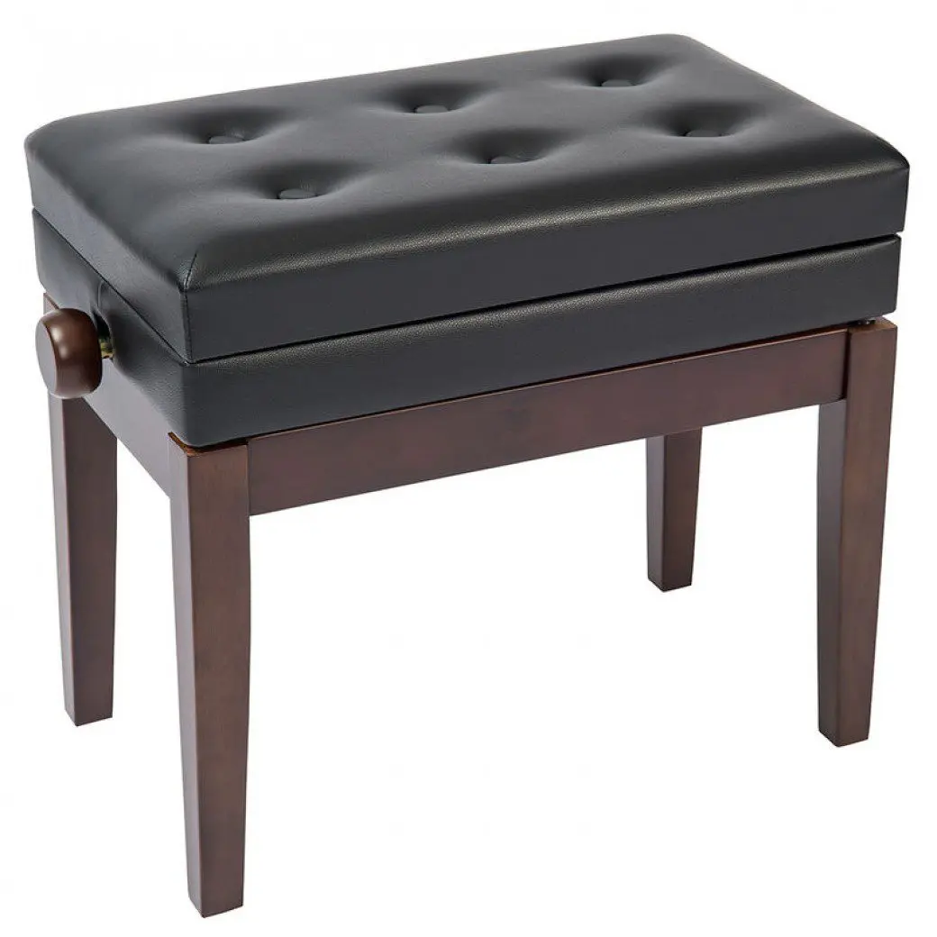 Kinsman KPB10BRN Adjustable Piano Bench w/Storage - Satin Rosewood