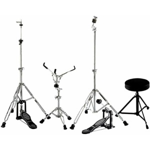 Ludwig Accent Fuse 5-Pc Drum kit w/Cymbals + Hardware - Silver Foil