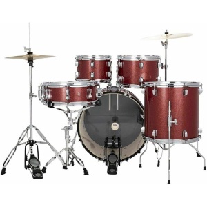 Ludwig Accent Fuse 5-Pc Drum kit w/Cymbals + Hardware - Red Foil