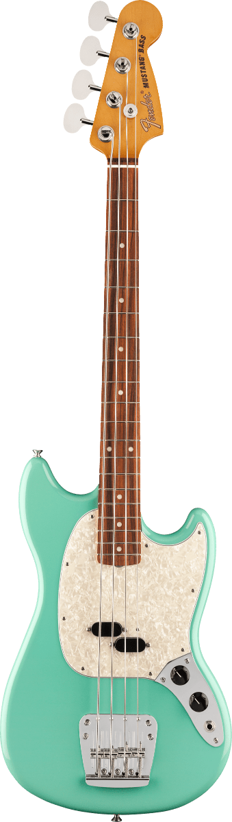 Fender Vintera 60s Mustang Bass - PF - Seafoam Green - Image 3