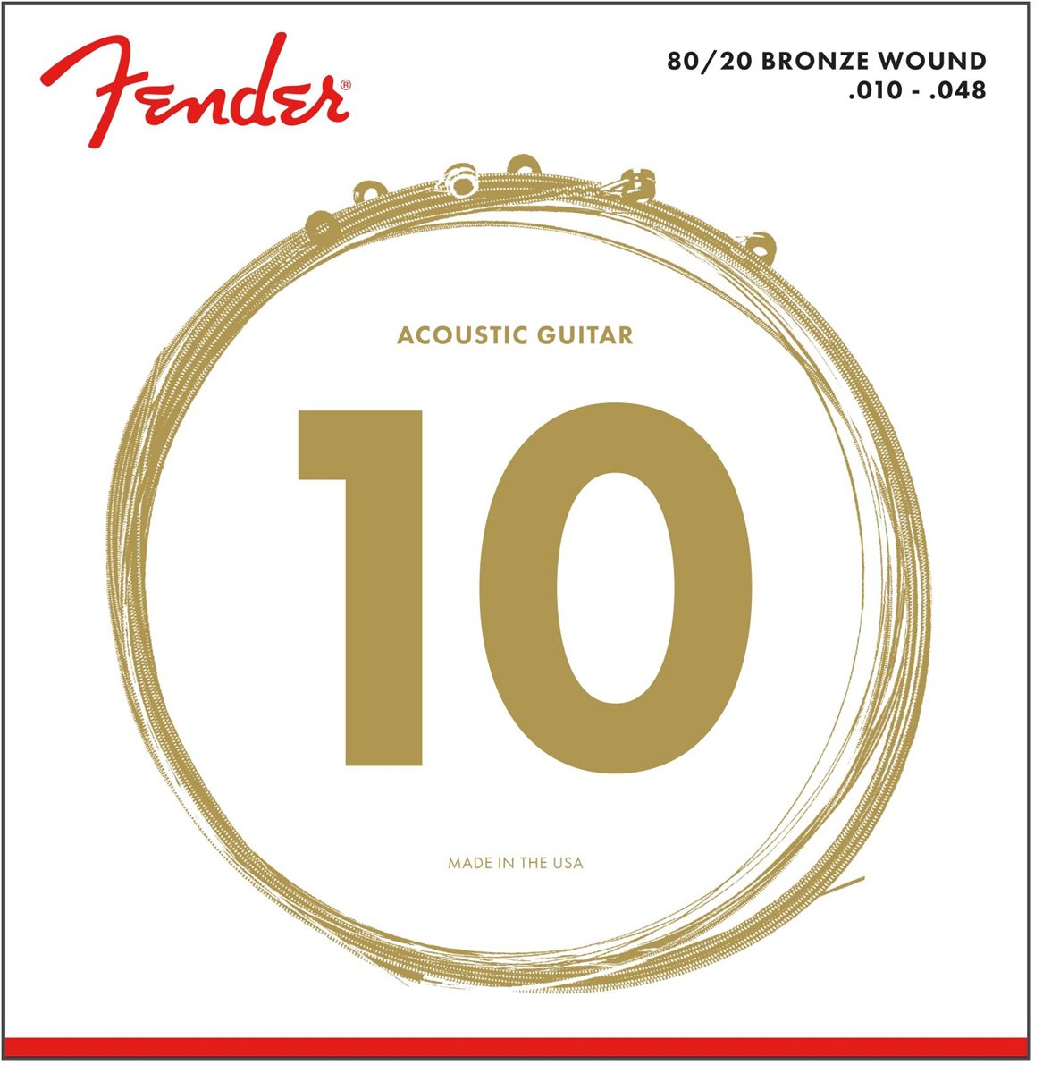 Fender 80/20 Bronze Acoustic Strings Extra Light (.10 - .48)