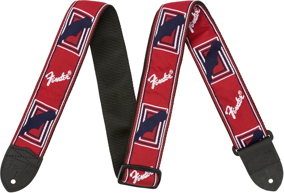 Fender 2Inch Monogrammed Guitar Strap Red/White/Blue