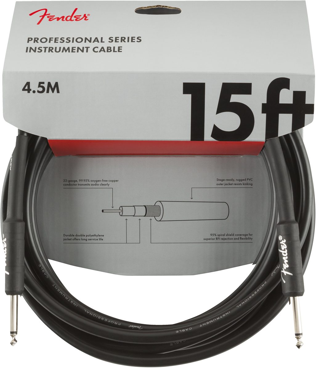 Fender Professional Series 15ft Straight/Straight Jack Instrument Cable