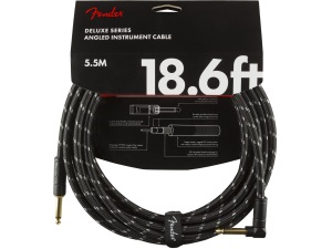 Fender Deluxe Series 18.6ft Straight/Angle Jack Instrument Cable - Black Tweed