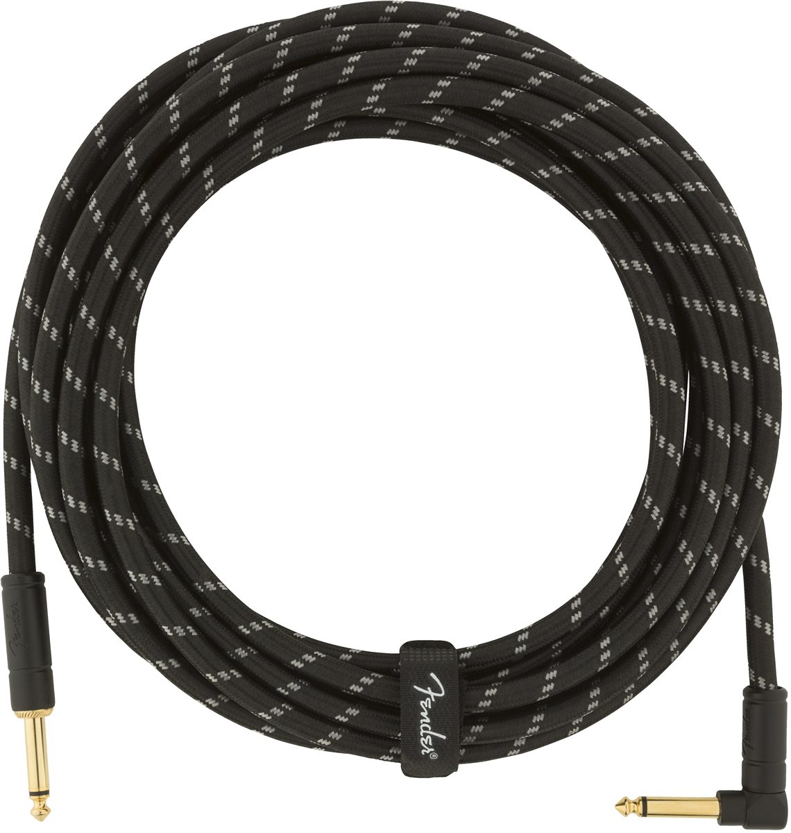 Fender Deluxe Series 18.6ft Straight/Angle Jack Instrument Cable - Black Tweed - Image 3