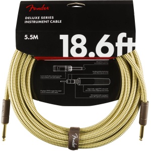 Fender Deluxe Series 18.6ft Straight/Straight Jack Instrument Cable - Tweed