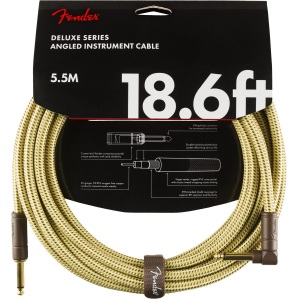 Fender Deluxe Series 18.6ft Straight/Angle Jack Instrument Cable - Tweed