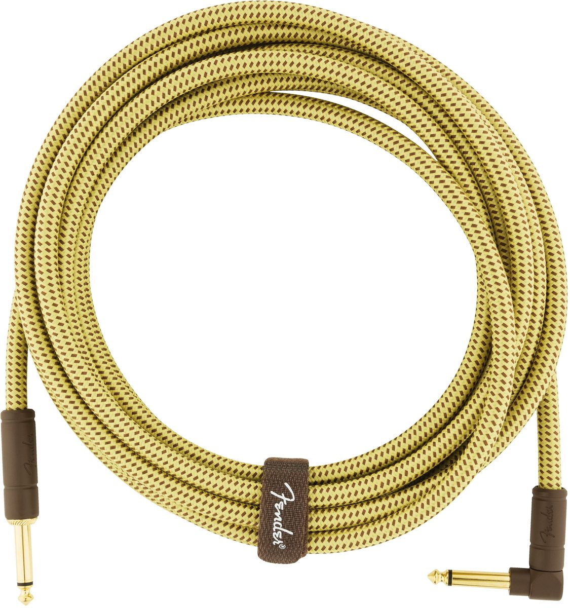 Fender Deluxe Series 15ft Straight/Angle Jack Instrument Cable - Tweed - Image 4