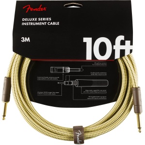 Fender Deluxe Series 10ft Straight/Straight Jack Instrument Cable - Tweed