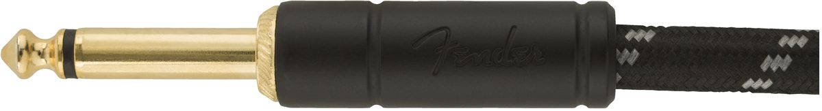 Fender Deluxe Series 18.6ft Straight/Angle Jack Instrument Cable - Black Tweed - Image 2