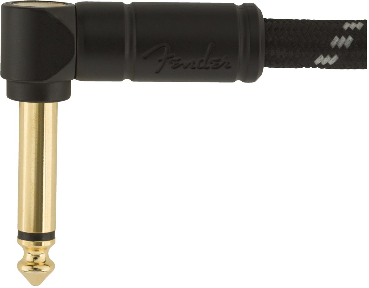 Fender Deluxe Series 10ft Straight/Angle Jack Instrument Cable - Black Tweed - Image 4