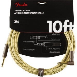 Fender Deluxe Series 10ft Straight/Angle Jack Instrument Cable - Tweed