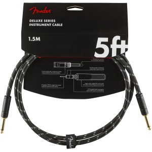 Fender Deluxe Series 5ft Straight/Straight Jack Instrument Cable - Black Tweed