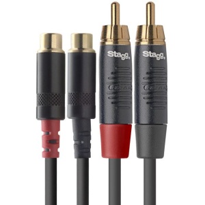 Stagg 1M Twin RCA Cable M/F Mono/Mono
