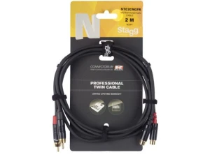 Stagg 1M Twin RCA Cable M/F Mono/Mono