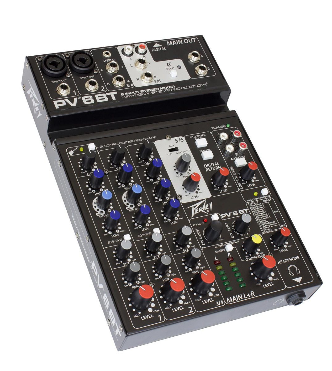 Peavey PV6BT 6-Channel Compact Mixer with Bluetooth - Image 4