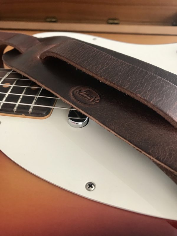 Liam's Adjustable Leather Vintage Style Guitar Strap - Brown - Image 5