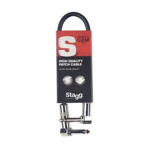 Stagg 30cm Patch Cable Mono Jack-Jack (L-Shaped)