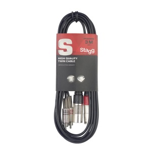 Stagg 3m Twin Cable RCA(M) - XLR(M)
