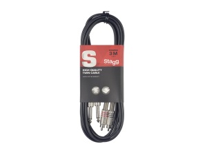 Stagg 3M Twin Cable Jack/RCA (M/M) Mono/Mono