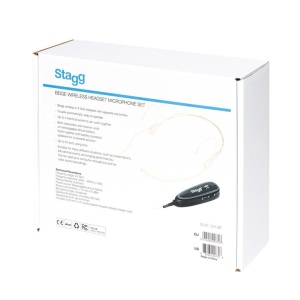 Stagg SUW 12H-BE Beige Wireless Headset Microphone Set w/Transmitter + Receiver
