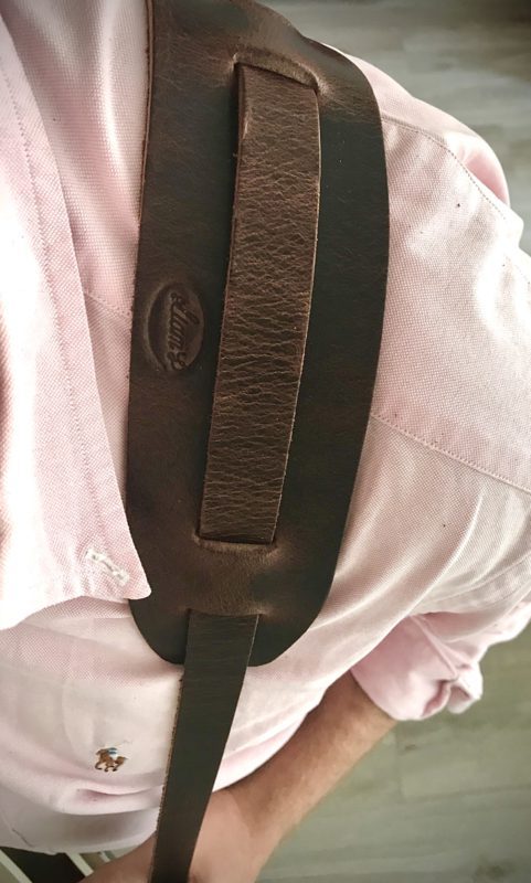 Liam's Adjustable Leather Vintage Style Guitar Strap - Brown - Image 7