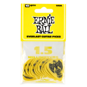 Ernie Ball 1.5 mm Yellow Everlast Picks - Pack of six