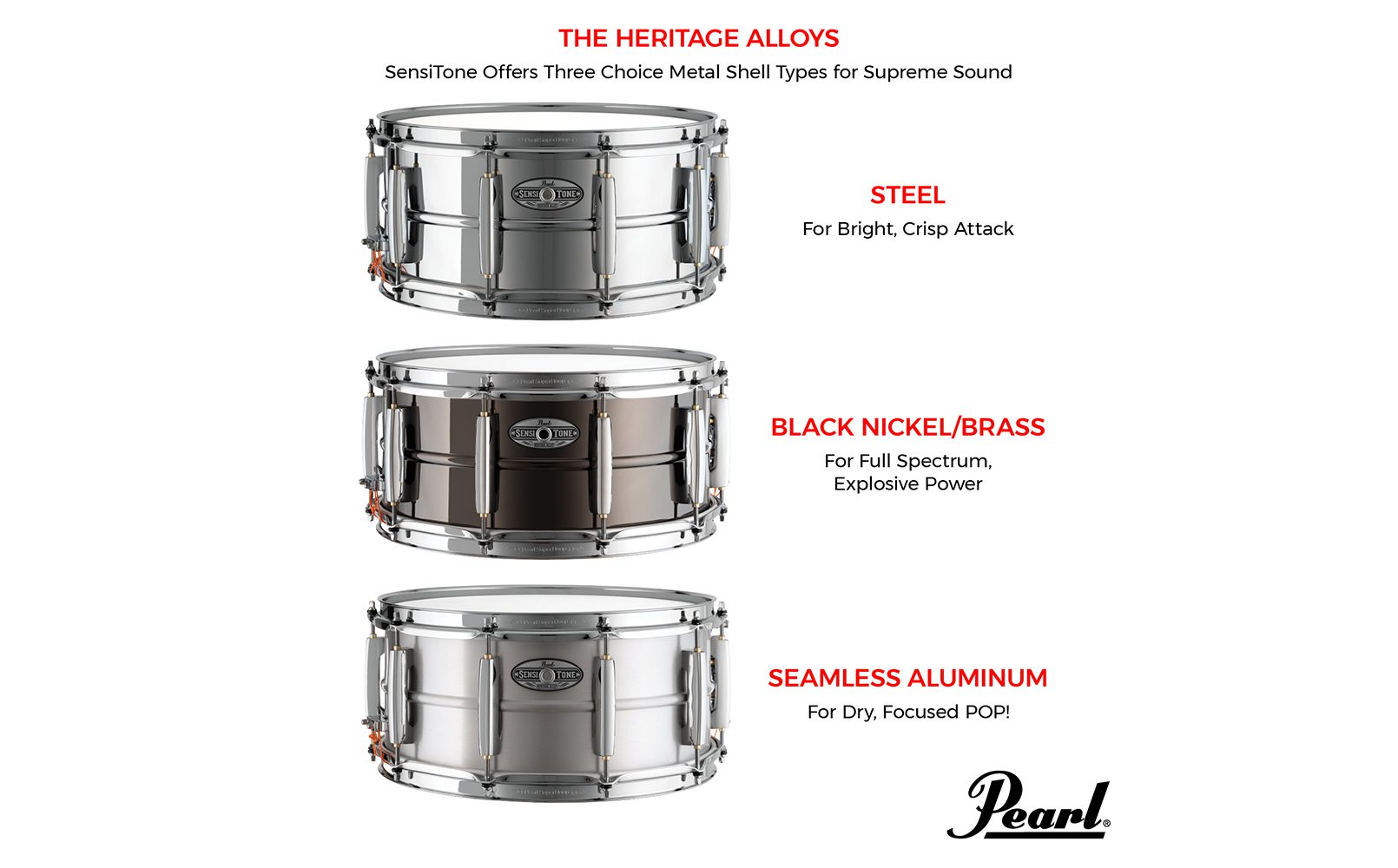 Pearl Sensitone Heritage Aluminum 14 x 5 STH1450AL - Image 9