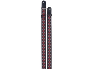Stagg Woven Nylon Guitar Strap Red - Skull n' Trident