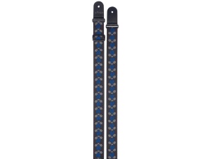 Stagg Woven Nylon Guitar Strap Blue - Skull n' Trident