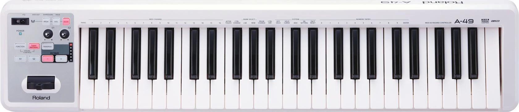 Roland A-49 USB/MIDI Keyboard Controller - White - Image 2