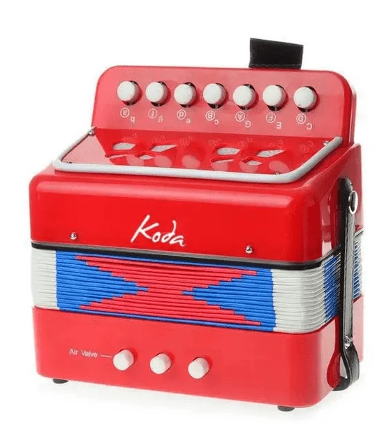 Koda 7 Button Childrens Accordion HC103A-Red - Image 3