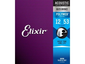 Elixir Light (.12-.53) 80/20 Bronze w/POLYWEB Coating