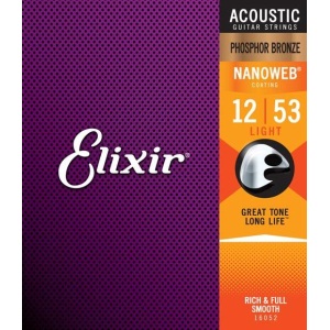 Elixir Light (.12-.53) Acoustic Phosphor Bronze w/NANOWEB Coating