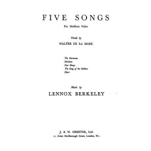Lennox Berkeley: Five Songs - Medium Voice & Piano