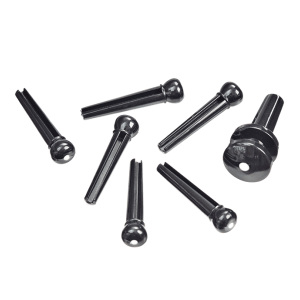 D'Addario Injected Molded Bridge and End Pin Set - Black