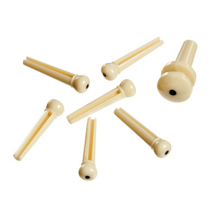 D'Addario Injected Molded Bridge and End Pin Set - Ivory w/Black Dot