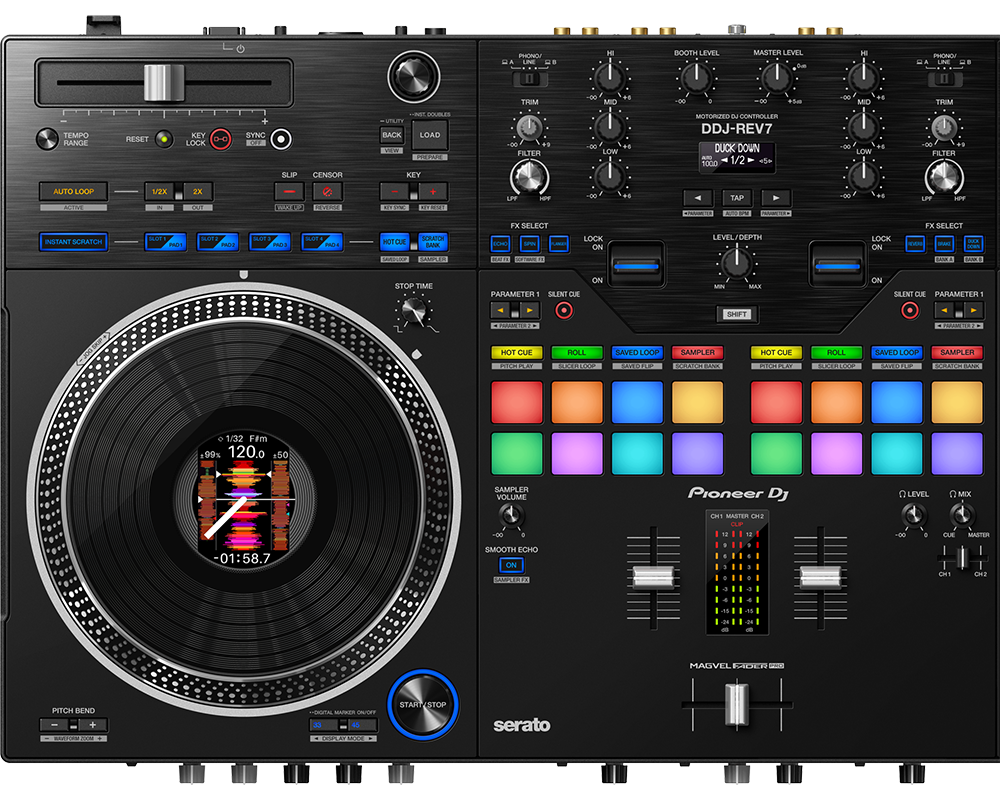 Pioneer DDJ-REV7 Scratch-style 2-channel professional DJ controller for  Serato DJ Pro