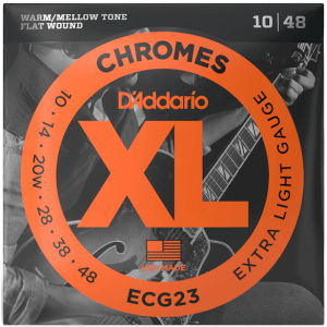 D'addario ECG23 Chromes (.10-.46) Flat Wound Extra Light