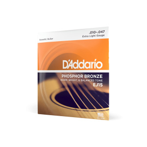 D'addario EJ15 Phosphor Bronze (.10-.47) Acoustic Extra Light