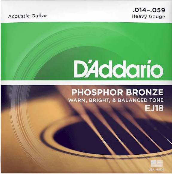 D'addario EJ18 Phosphor Bronze (.14 - .59) Acoustic Heavy