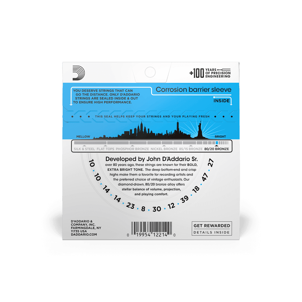 D'addario 12 String EJ36 80/20 (.10-.47) Regular Light - Image 4