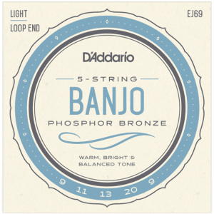 D'addario EJ69 PB Loop End (.09-.20) Light 5-String Banjo