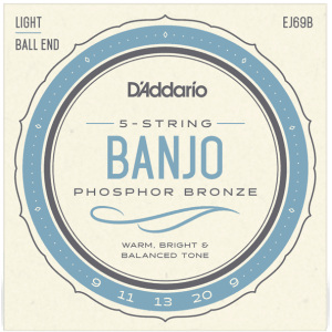 D'addario EJ69B PB Ball-End (.09-.20) Light 5-String Banjo