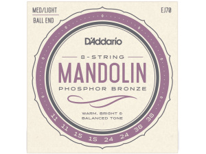 D'addario EJ70 PB Mandolin (.11-.38) Medium/Light - Ball End